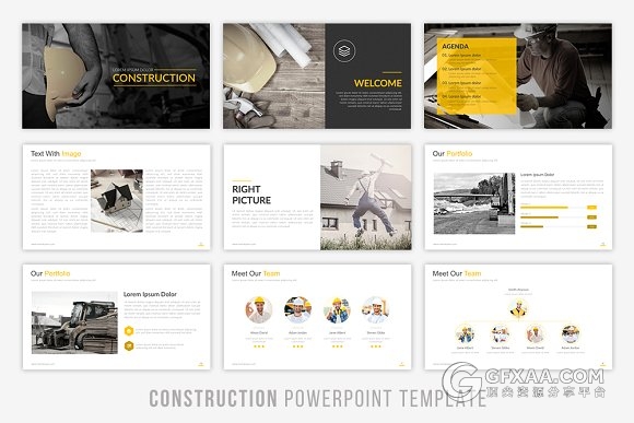 建筑公司年终总结新年计划欧美PPT模板 - 顶尖PPT