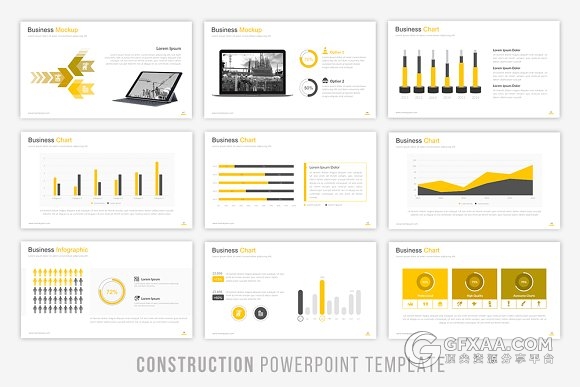 建筑公司年终总结新年计划欧美PPT模板 - 顶尖PPT