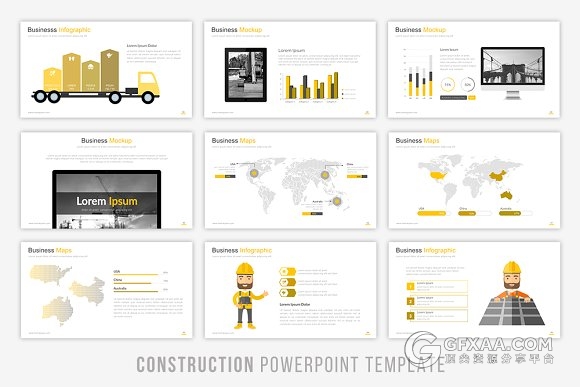建筑公司年终总结新年计划欧美PPT模板 - 顶尖PPT