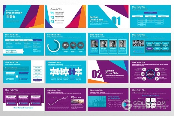 30页酷炫多色商务PPT模板 - 顶尖PPT