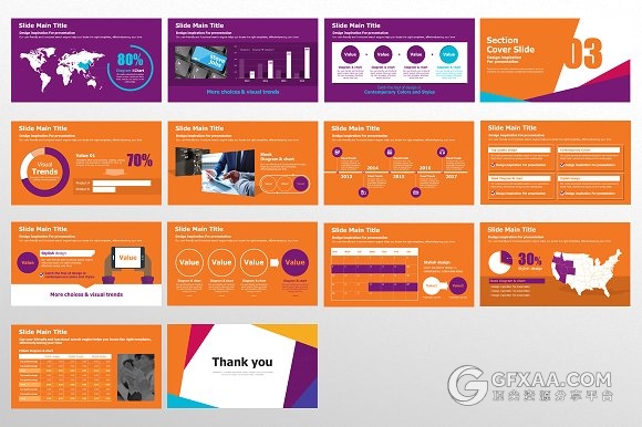 30页酷炫多色商务PPT模板 - 顶尖PPT