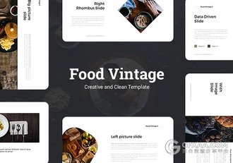 110页极简高端食物演示keynote模板 - 顶尖PPT