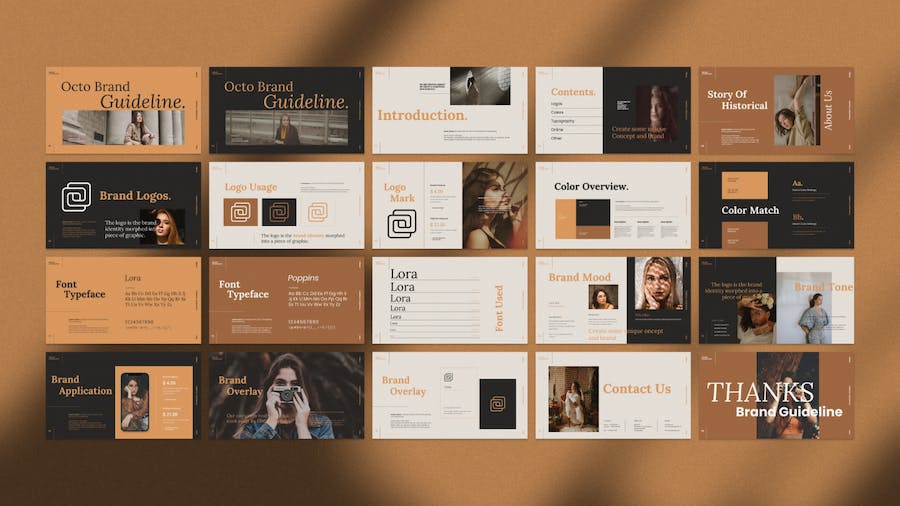 复古风格品牌指南幻灯片PPT模板 - 顶尖PPT