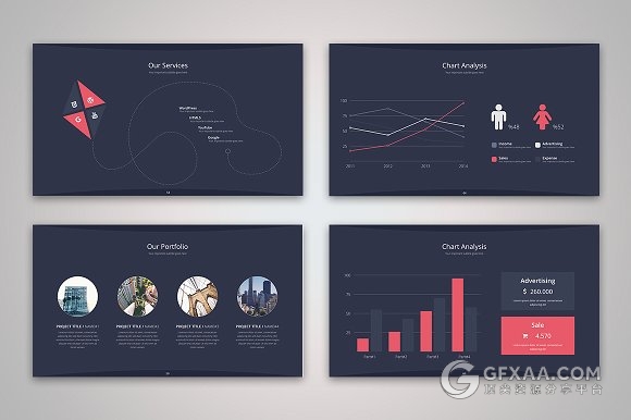 85页商务年终总结PPT模板两种个底色 - 顶尖PPT