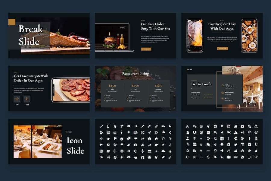 网红美食餐厅介绍keynote模板 - 顶尖PPT