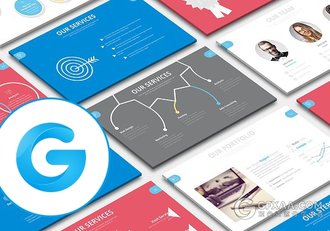 90页扁平化商务总结报告keynote模板 - 顶尖PPT