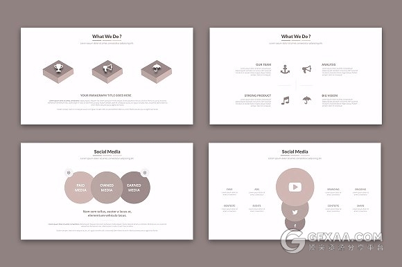 45页扁平化棕色系keynote商务风格模板 - 顶尖PPT