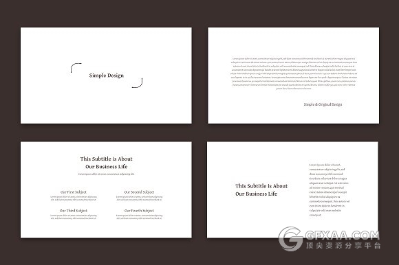 24页扁平化棕色系PPT模板 - 顶尖PPT