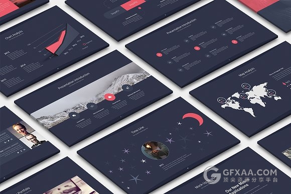 85页商务年终总结PPT模板两种个底色 - 顶尖PPT