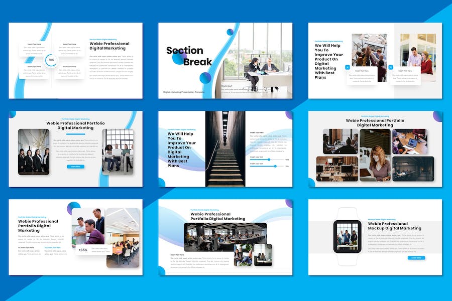 网页数字营销推广策略Keynote模板 - 顶尖PPT