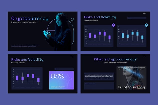 黑暗加密货币区块链交易PPT模板 - 顶尖PPT