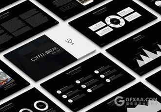 45页黑白简约商务风格PPT模板 - 顶尖PPT