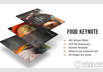 西式美食介绍极简风格keynote模板 - 顶尖PPT