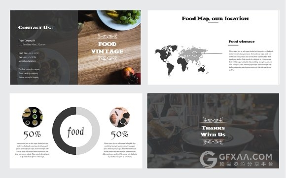 西式美食介绍极简风格keynote模板 - 顶尖PPT