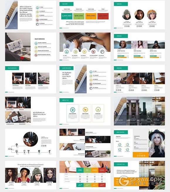 100页高端商务欧美PPT模板100种配色文件 - 顶尖PPT