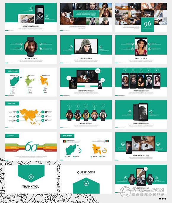 100页高端商务欧美PPT模板100种配色文件 - 顶尖PPT