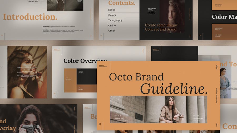 复古风格品牌指南幻灯片PPT模板 - 顶尖PPT