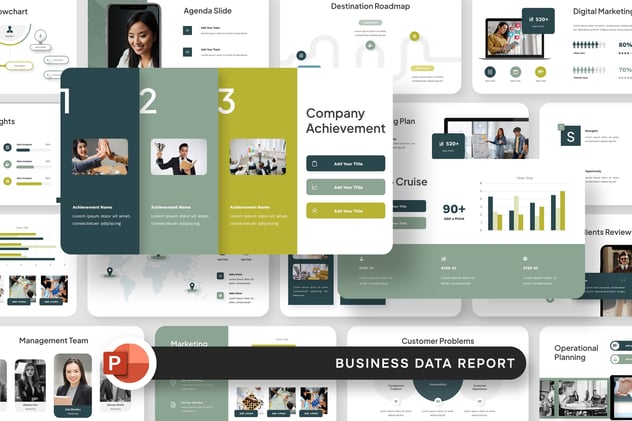 业务数据分析报告统计PPT模板 - 顶尖PPT