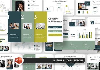 业务数据分析报告统计PPT模板 - 顶尖PPT