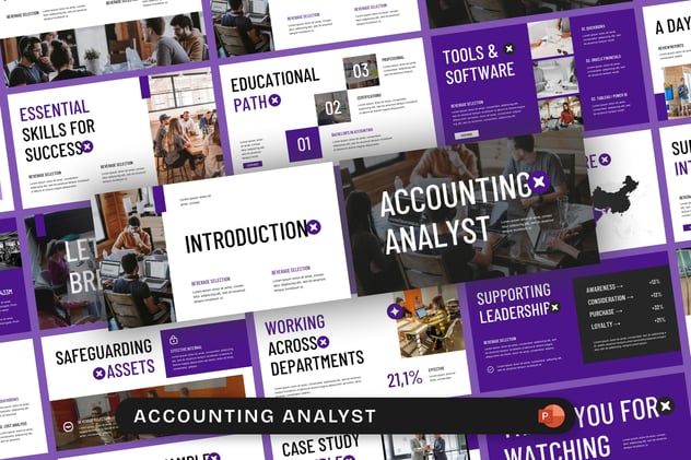 会计分析财务报表统计PPT模板 - 顶尖PPT