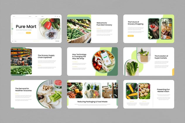蔬菜水果杂货店行业分析keynote模板 - 顶尖PPT