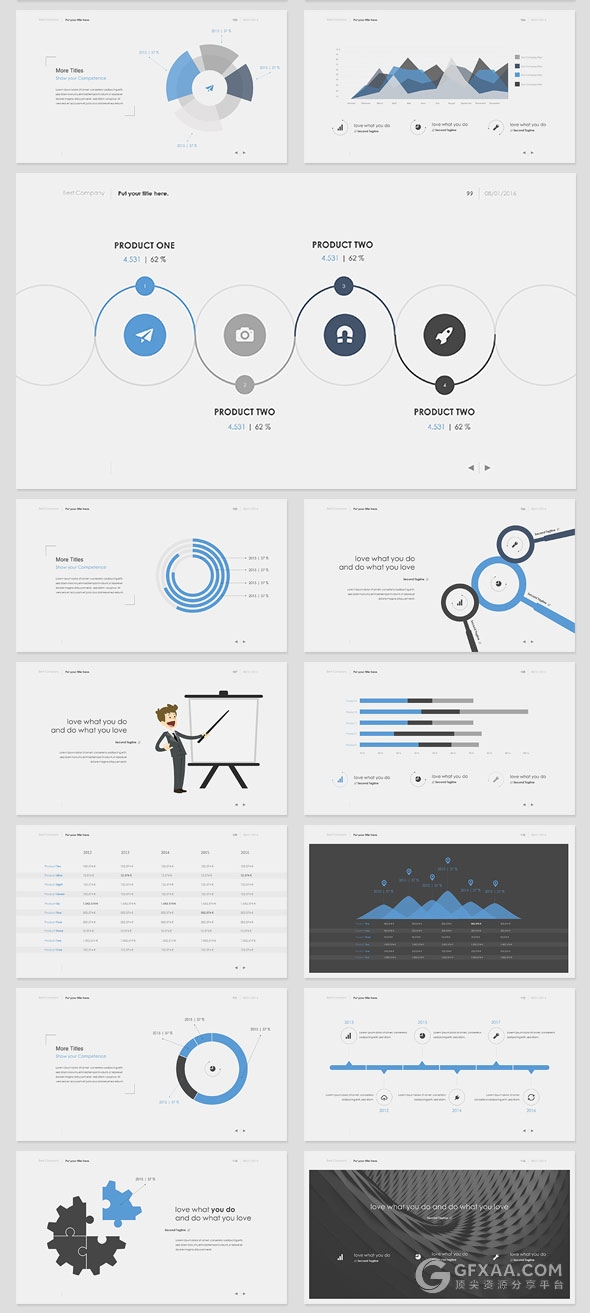 185页商务风格PPT模板3种尺寸4种配色 - 顶尖PPT