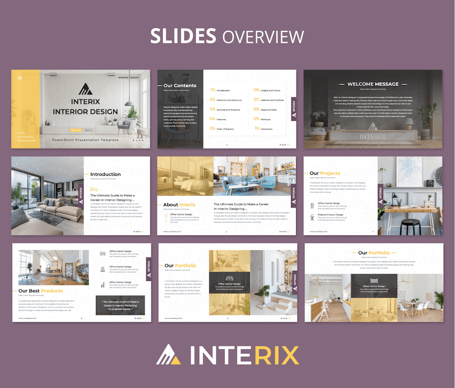 室内设计项目展示PPT模板 - 顶尖PPT