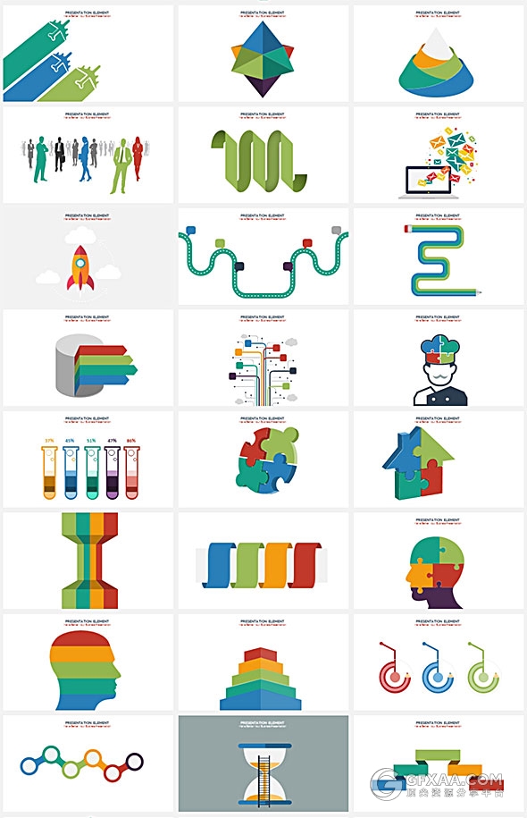 350页国外最好的PPT图形图表大合集 - 顶尖PPT
