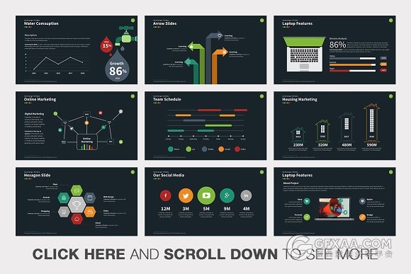 70页欧美商务风格多种精美图形设计keynote模板 - 顶尖PPT