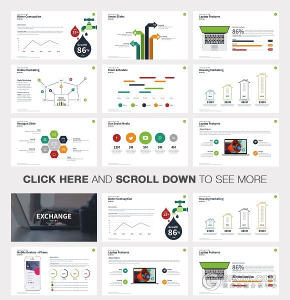 70页欧美商务风格多种精美图形设计keynote模板 - 顶尖PPT