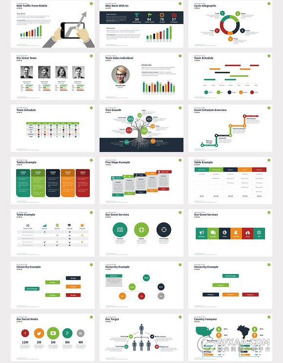 70页欧美商务风格多种精美图形设计keynote模板 - 顶尖PPT