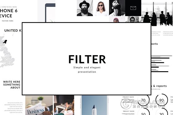 87页简约黑白系多用途PPT模板 - 顶尖PPT