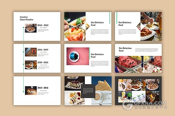 75页食物饮料摄影图片展示PPT模板 - 顶尖PPT