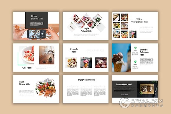 75页食物饮料摄影图片展示PPT模板 - 顶尖PPT
