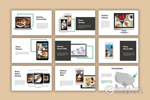 75页食物饮料摄影图片展示PPT模板 - 顶尖PPT