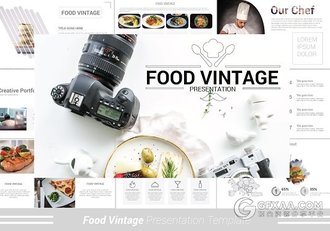 100页美食摄影图片展示keynote模板 - 顶尖PPT