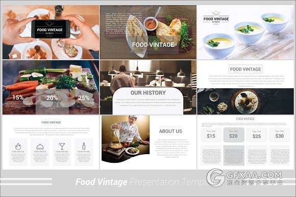 100页美食摄影图片展示PPT模板 - 顶尖PPT