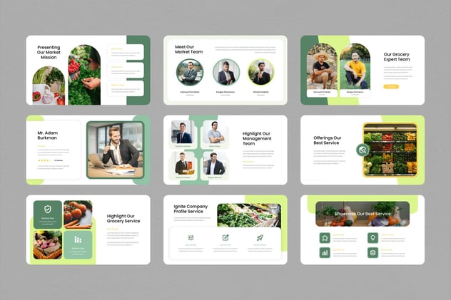 蔬菜水果杂货店行业分析keynote模板 - 顶尖PPT