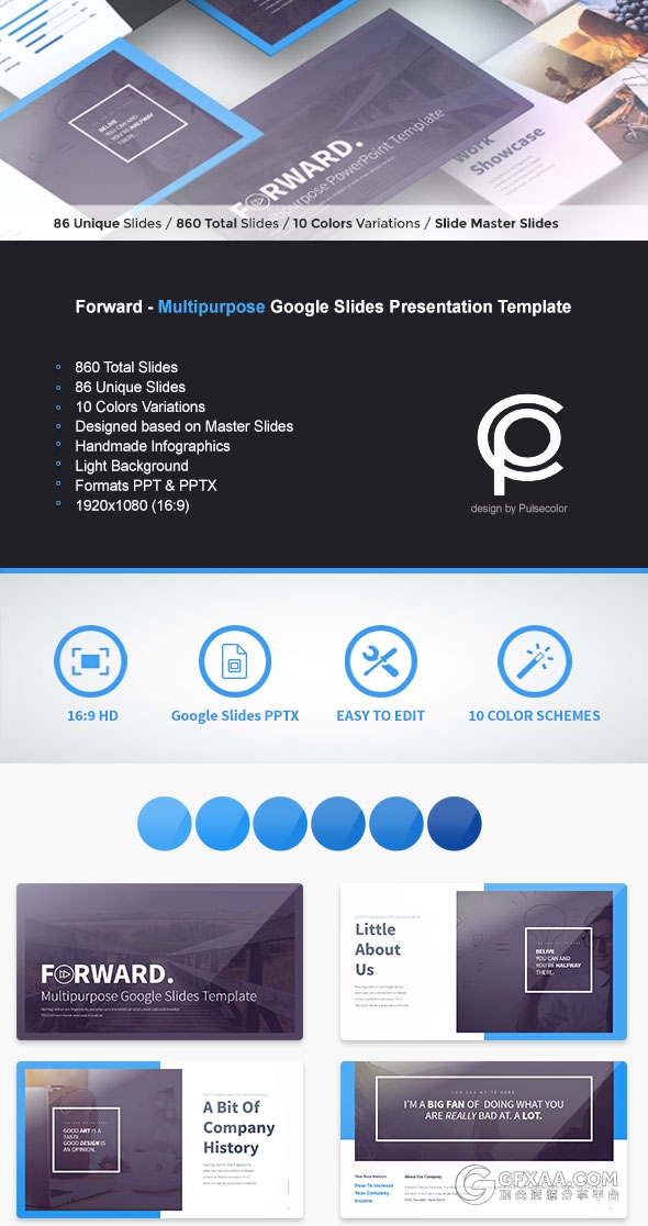 86页超精致欧美多用途PPT模板10种配色主题 - 顶尖PPT