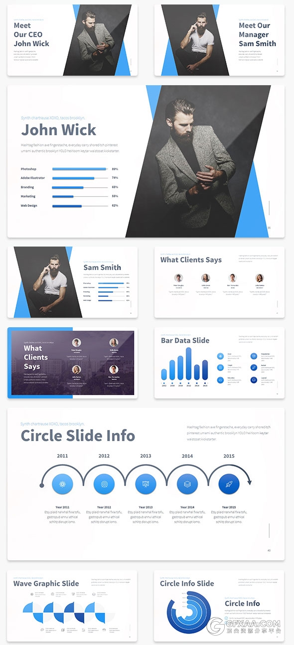 86页超精致欧美多用途PPT模板10种配色主题 - 顶尖PPT