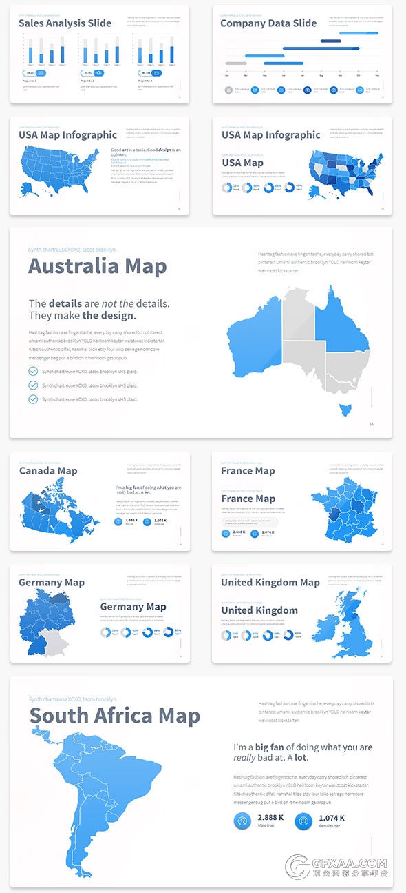 86页超精致欧美多用途PPT模板10种配色主题 - 顶尖PPT