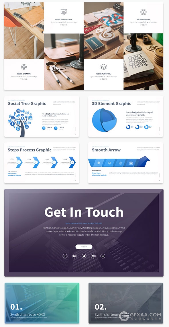 86页超精致欧美多用途PPT模板10种配色主题 - 顶尖PPT