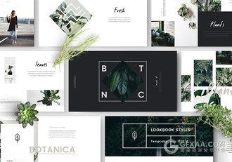 100页简约文艺图片展示PPT模板 - 顶尖PPT