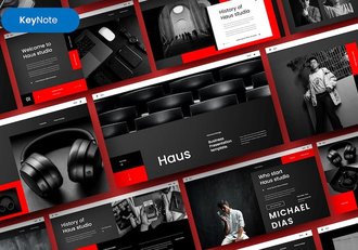 国外黑红配色高品质国外商务通用keynote模板 - 顶尖PPT