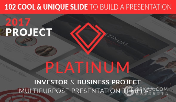 102页红色系2种底色欧美商务多用途PPT模板 - 顶尖PPT