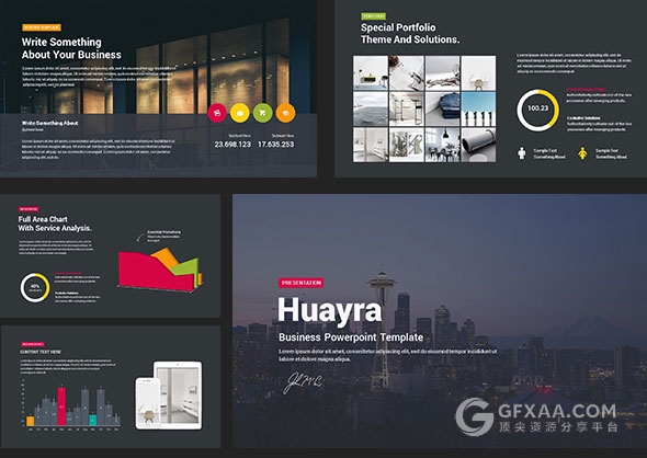 91页多色搭配图形设计商务多用途PPT模板 - 顶尖PPT