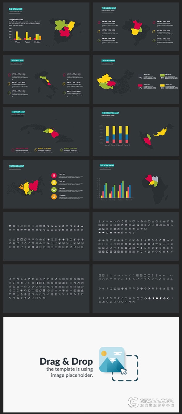 91页多色搭配图形设计商务多用途PPT模板 - 顶尖PPT