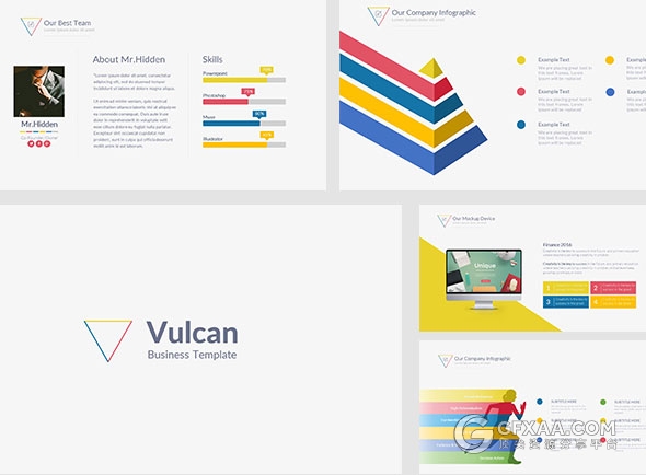 165页精美设计效果商务PPT模板（源文件为黑底色） - 顶尖PPT