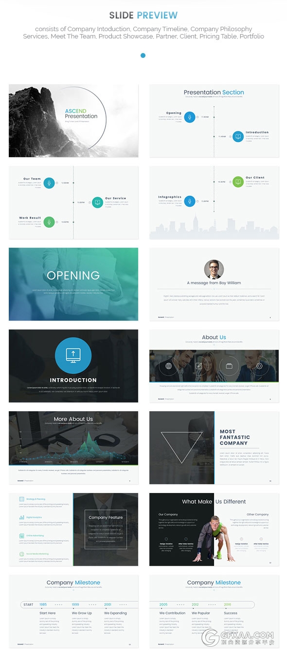 80页商务总结汇报PPT模板6种配色主题 - 顶尖PPT