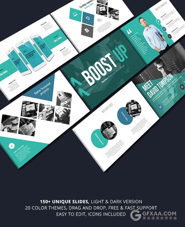 150多页创意图形组合欧美PPT模板 - 顶尖PPT